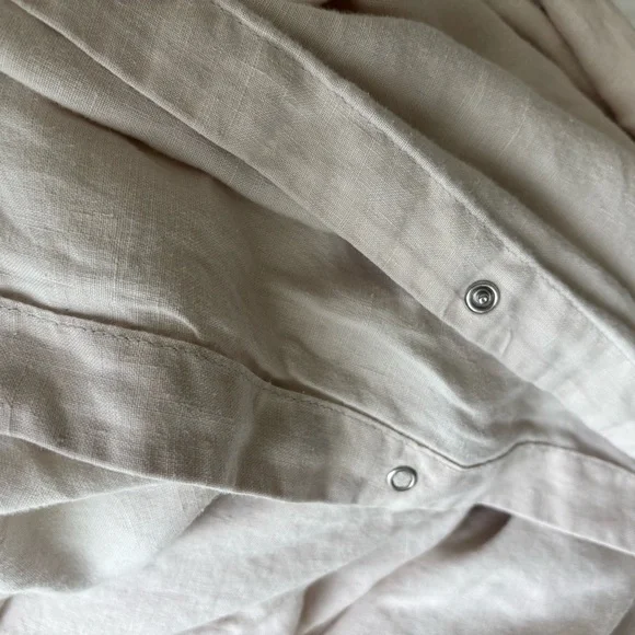 H&M Home Washed Linen Duvet Cover Set Light Gray Queen Size - Picture 3 of 5